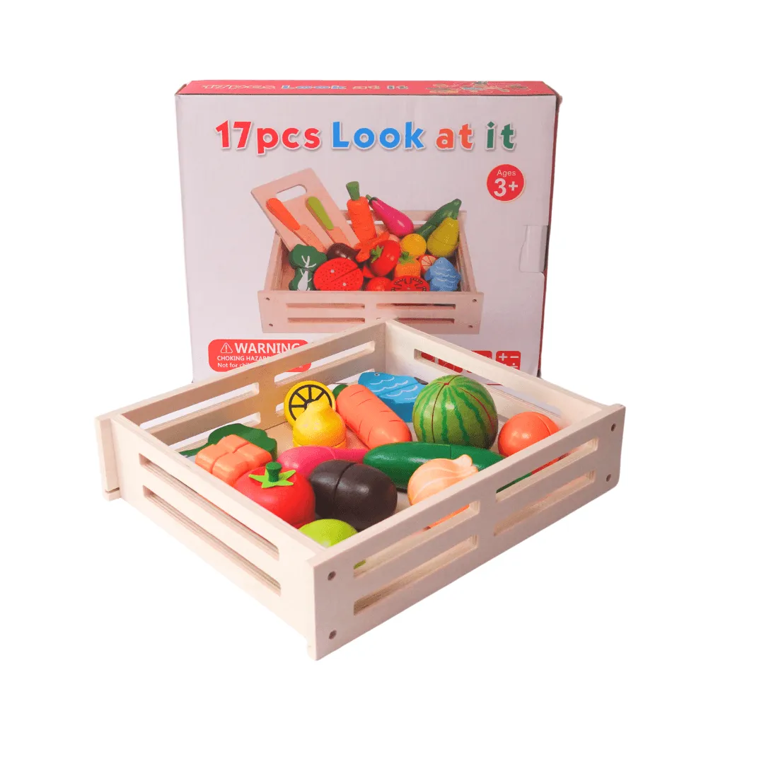 17 Pieces Look at it Fruits & Cutter for Kids Age 2