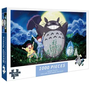 (2 PCS) 1000-Piece Moonlight Totoro Jigsaw Puzzle | High Difficulty Stress-Relief Toy