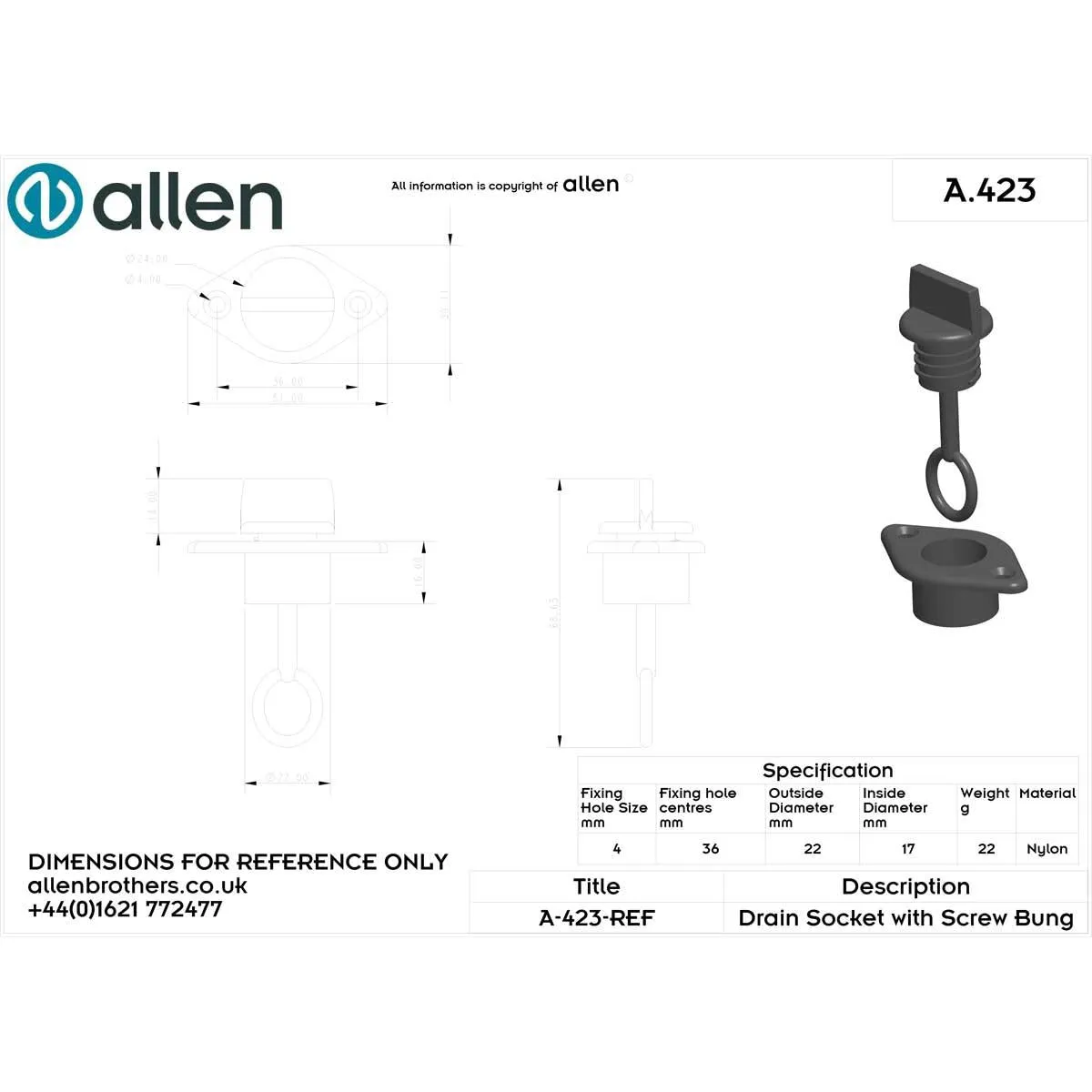 Allen Captive Bung and Socket