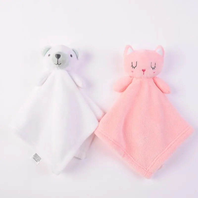 Baby Plush Stuffed Toys Cartoon Bear Bunny Soothe Appease Towel Appease Doll For Newborn Soft Comforting Towel Sleeping Toy Gift