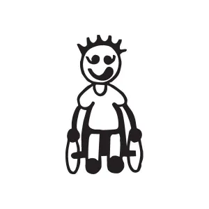 Boy with Frisbees Decal
