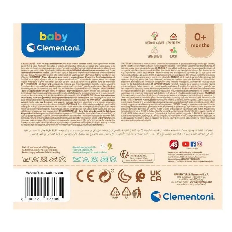 Clementoni Soft Plush Sensory Toys Children’s Rattles For Buggies Prams - Assorted Designs Available