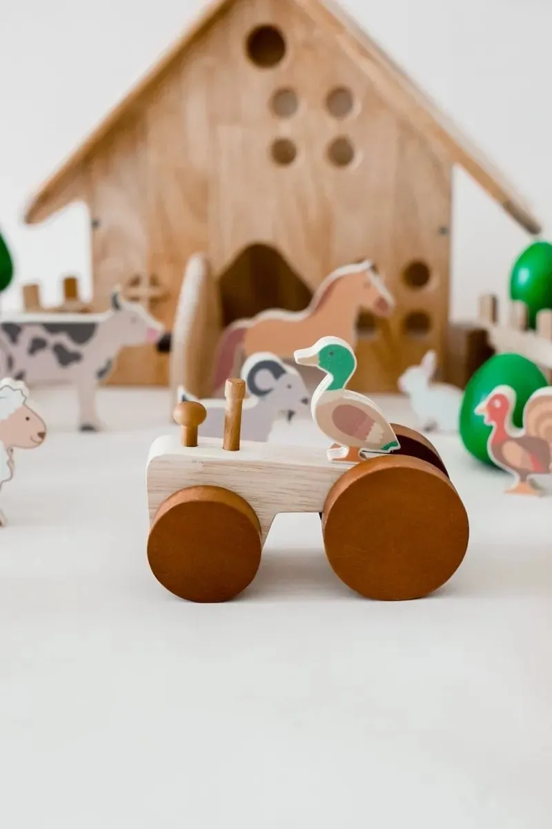 Farm Animals and Tractor Set