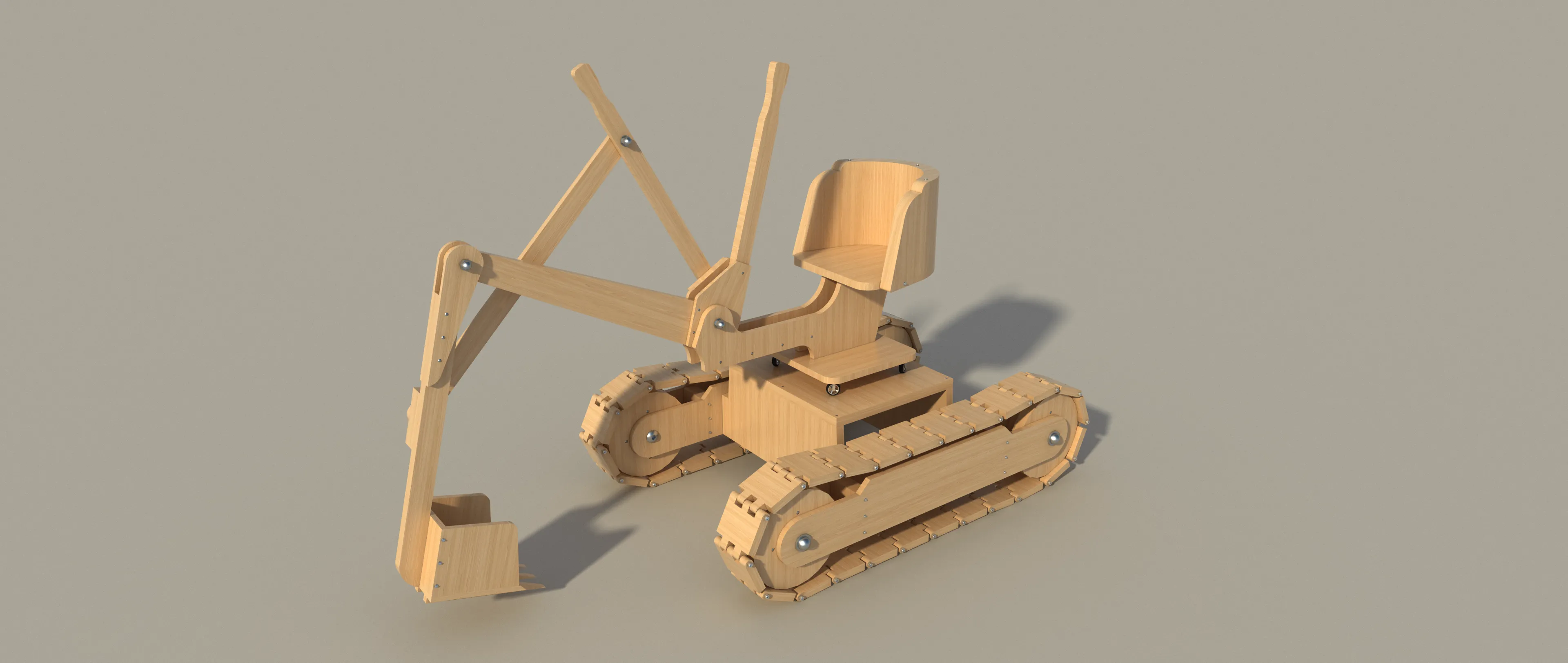 Kids Ride on Toy Excavator DIY Plans - Woodworking Backyard Children Excavator Digger