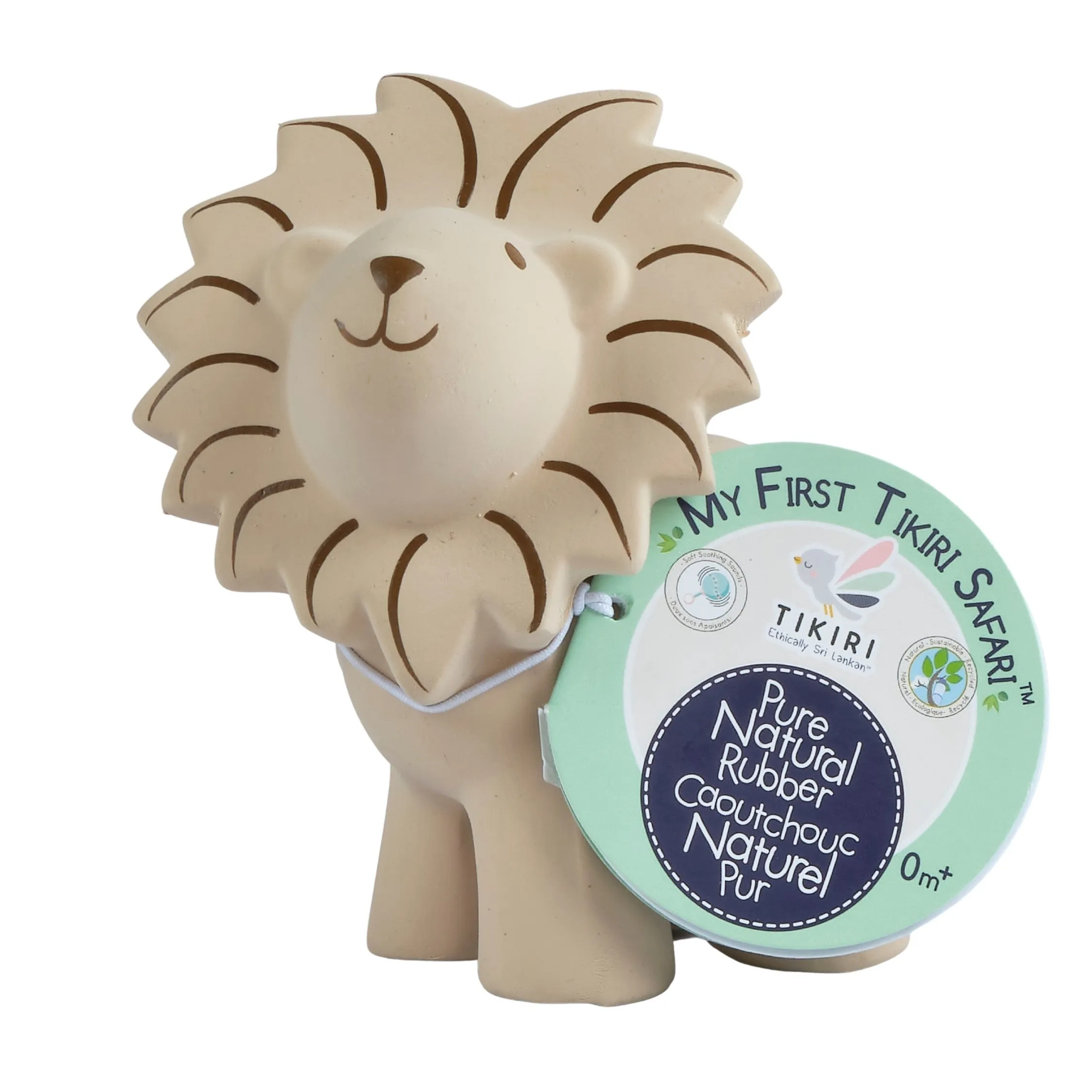 Lion - Natural Rubber Baby Teether Rattle & Bath Toy
