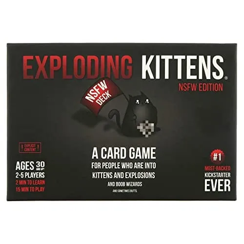 NSFW by Exploding Kittens - Card Games for Adults & Teens - A Russian Roulette Card Game (Package May Vary)