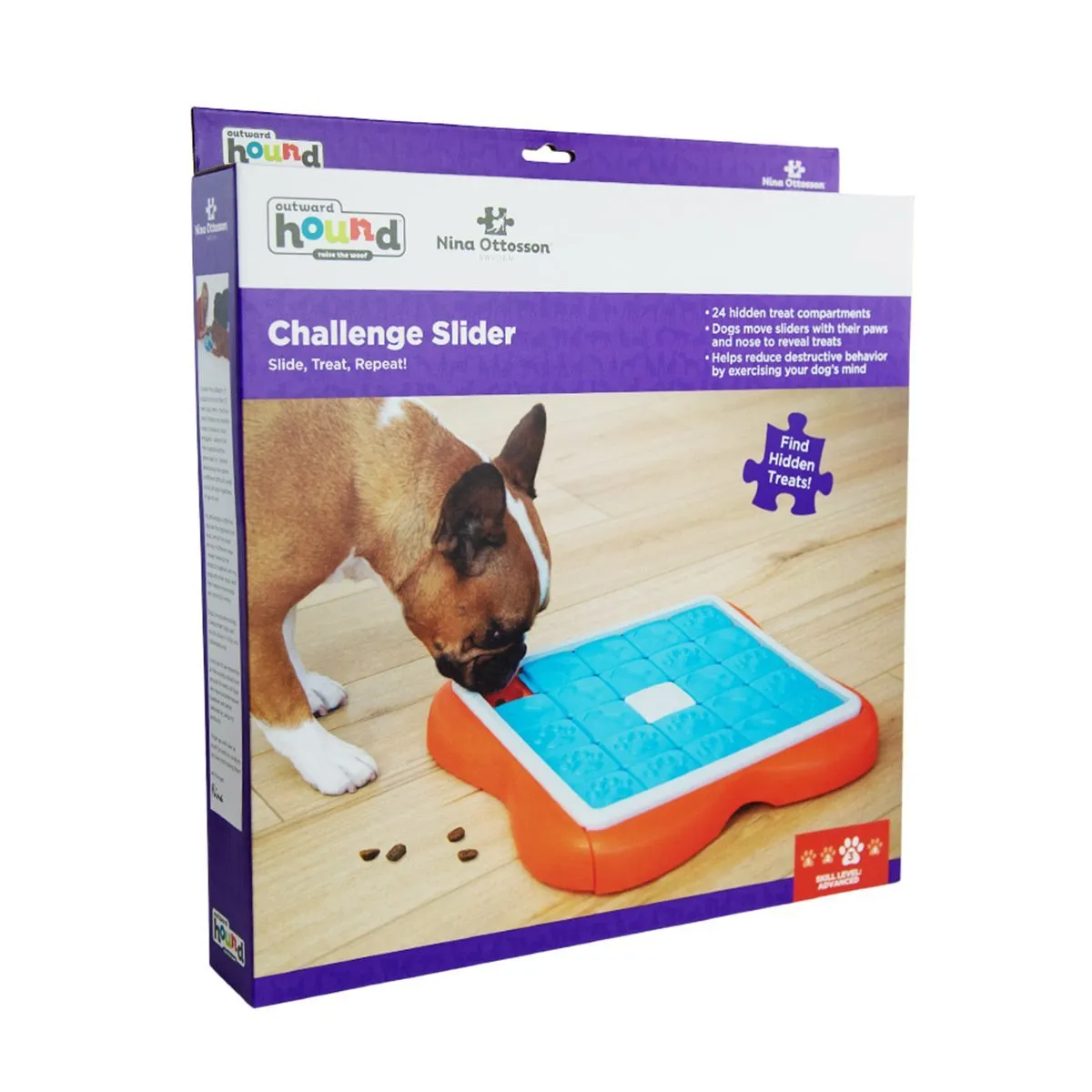 Outward Hound Nina Ottosson Challenge Slider Puzzle Feeder Dog Toy