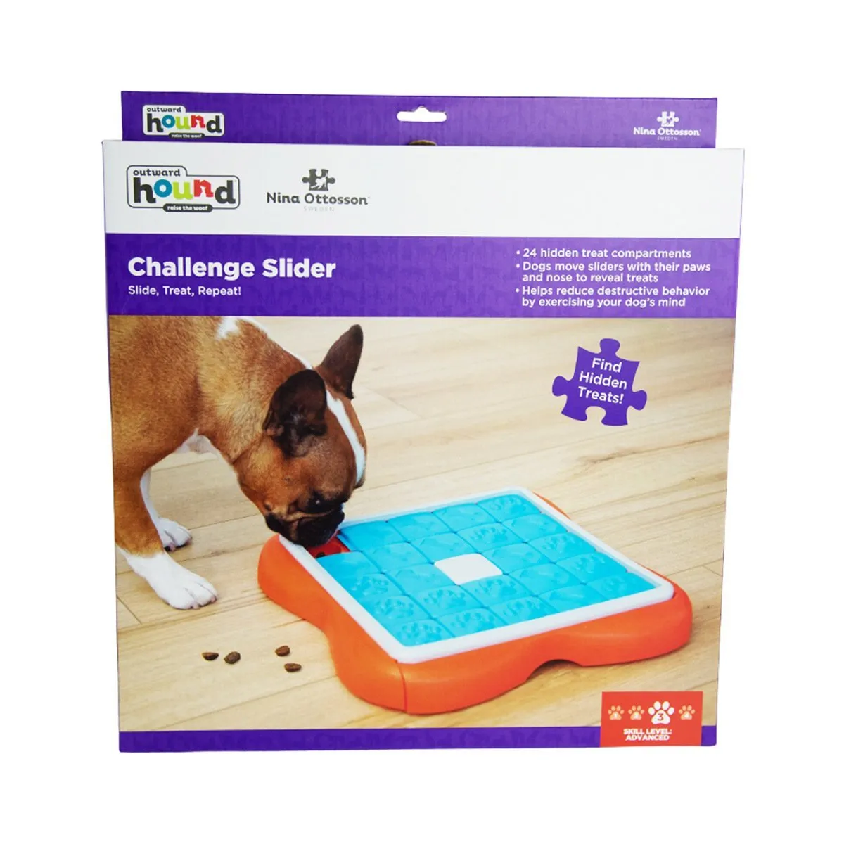 Outward Hound Nina Ottosson Challenge Slider Puzzle Feeder Dog Toy