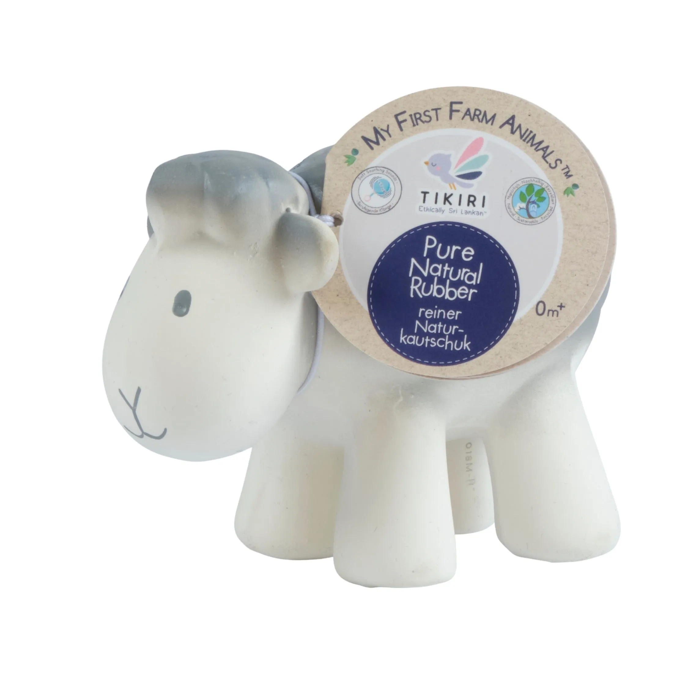 Sheep - Natural Rubber Baby Rattle & Bath Toy