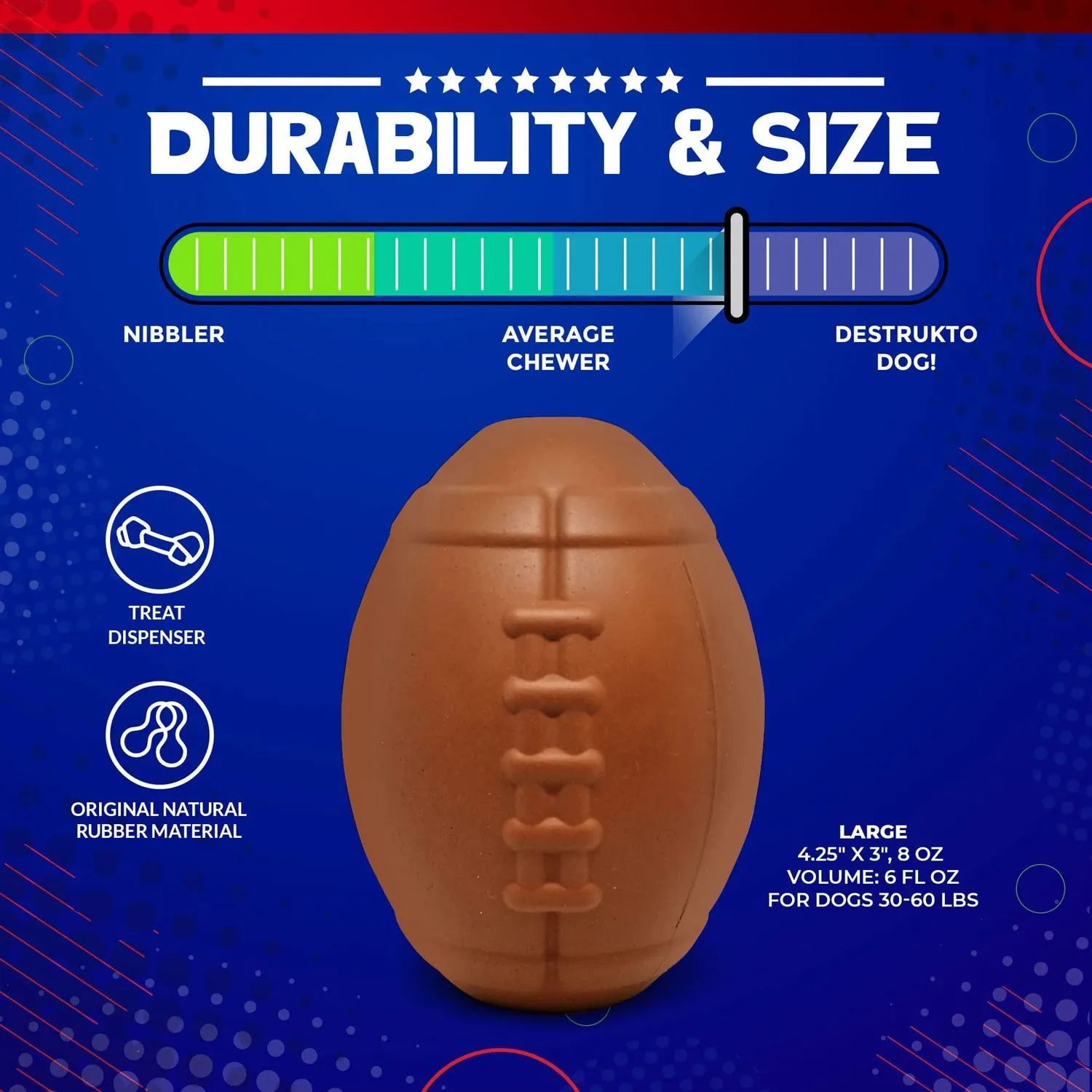 SodaPup MKB Football Rubber Chew