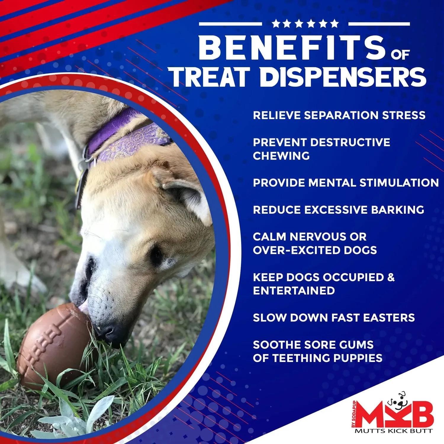 SodaPup MKB Football Rubber Chew