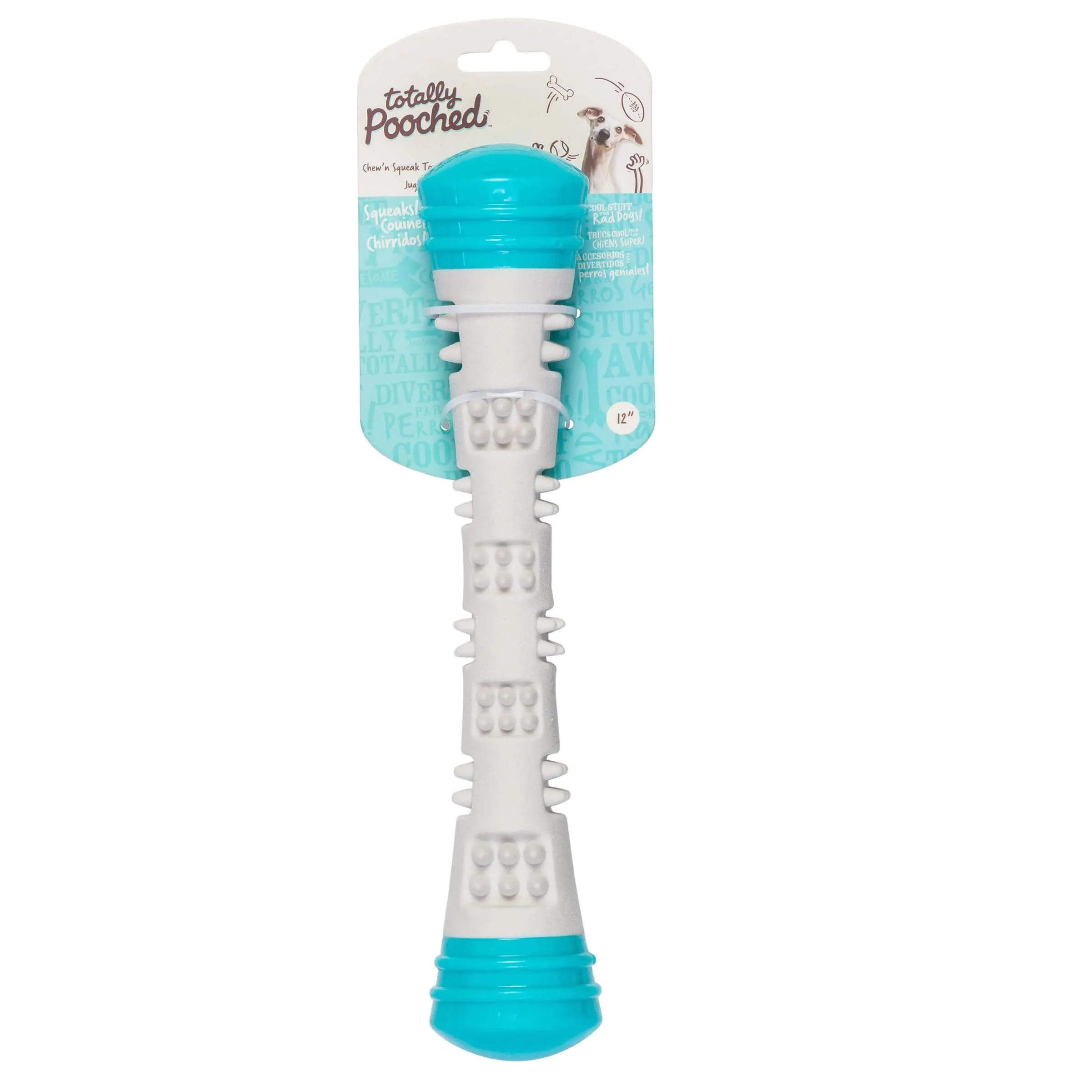 Totally Pooched Chew n' Squeak Dog Stick, Large, 12"