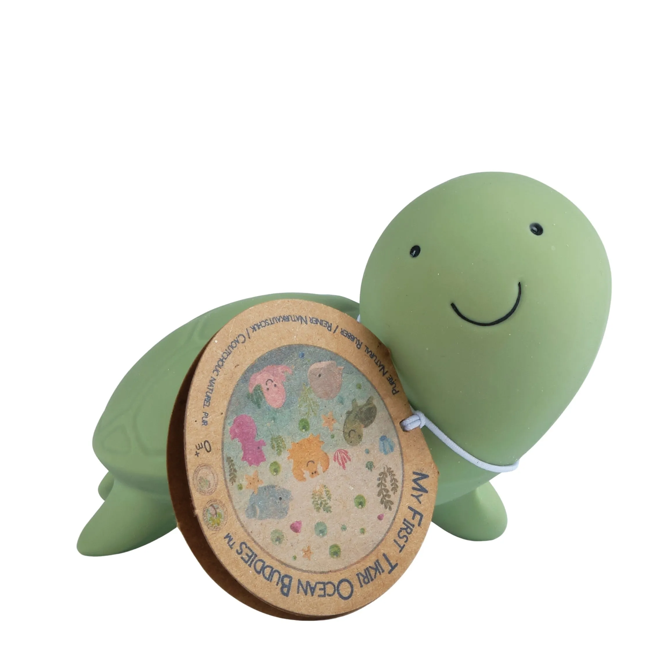 Turtle - Natural Rubber Baby Rattle & Bath Toy