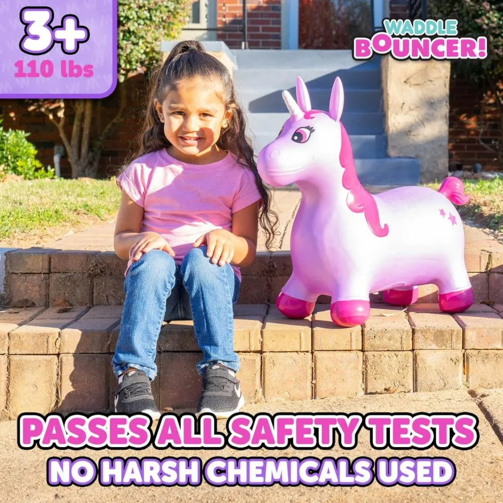 Waddle Ride On Bouncer, Purple Pink Unicorn