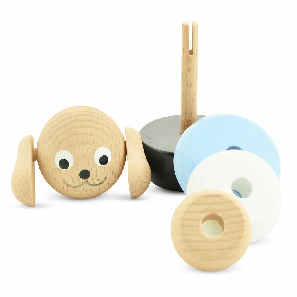 Brody Wooden Stacking Puzzle Dog Toy - Interactive Educational