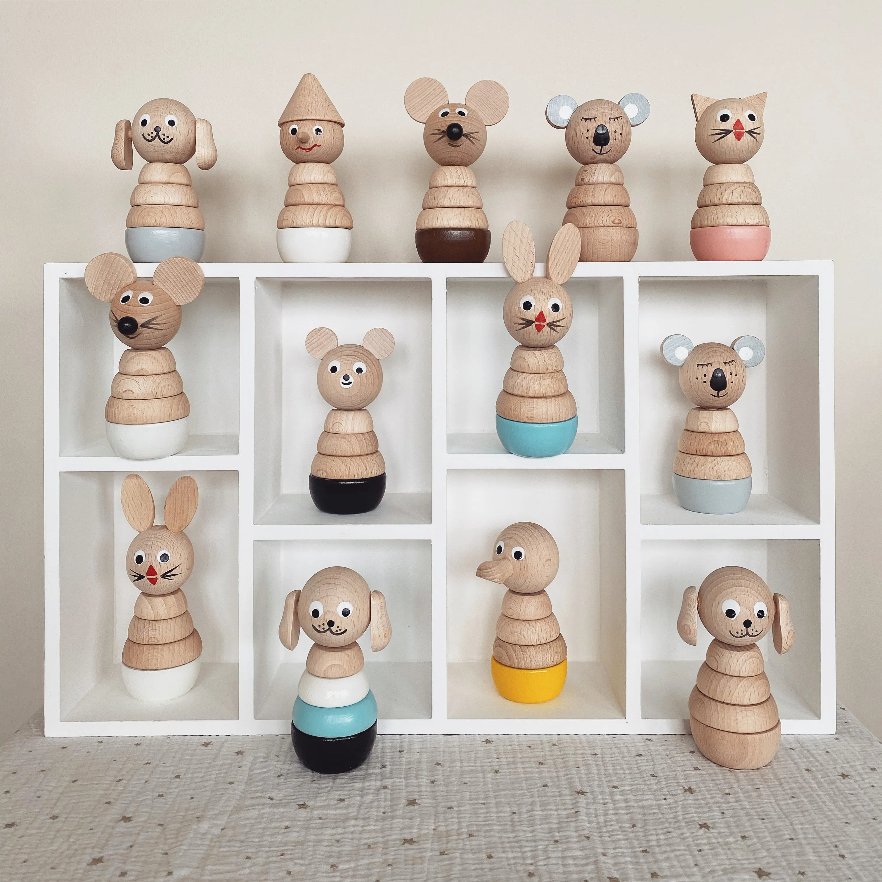 Brody Wooden Stacking Puzzle Dog Toy - Interactive Educational