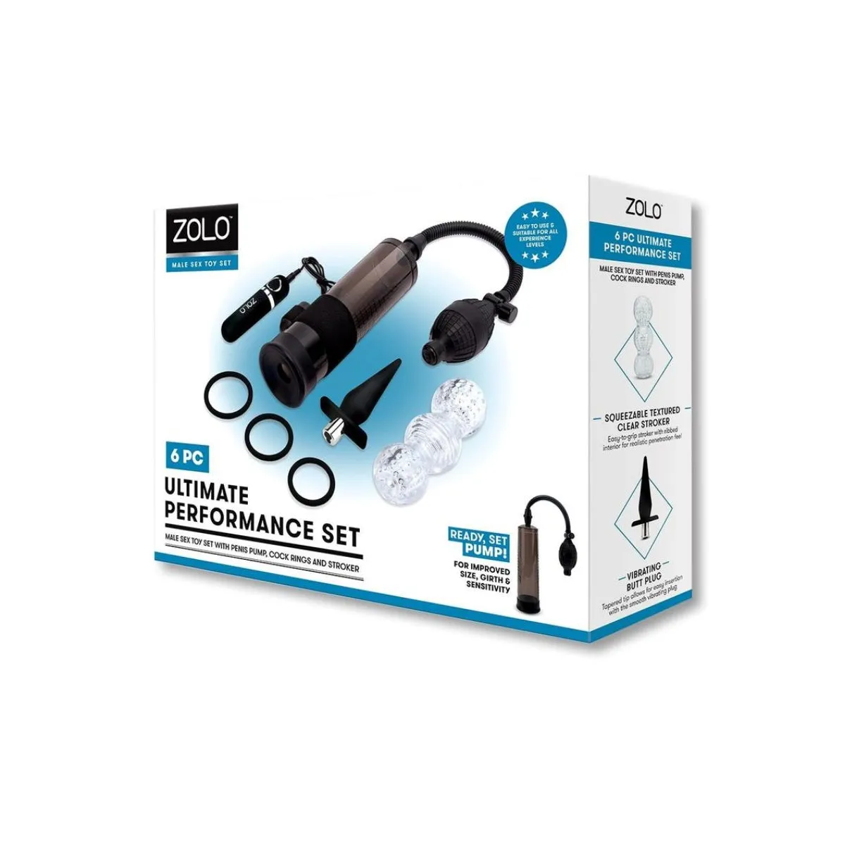 Zolo Ultimate Performance Set 6 Piece Male Sex Toy Kit